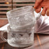 Vintage Glass Coffee Mugs Set of 2, 14 Ounces